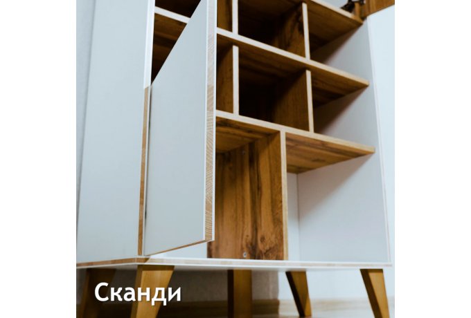 Шкаф комбинированный СКАНДИ МН-036-11 (дуб Вотан, белый) — фото 17