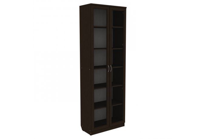 Шкаф для книг со стеклянными дверцами Гарун А-224 — Венге со светлой вставкой