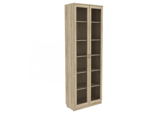 Шкаф для книг Гарун А-224 со стеклянными дверцами — Дуб Сонома