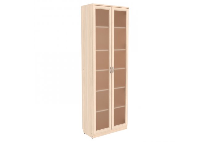 Шкаф для книг со стеклянными дверцами Гарун А-224 — Молочный дуб