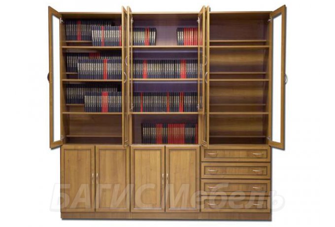 Шкаф для книг со стеклянными дверцами и ящиками Гарун А-204 — фото 5