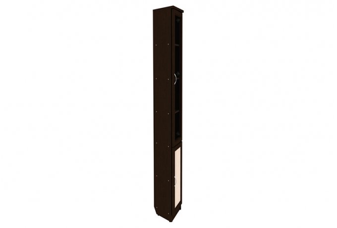 Шкаф для книг торцевой со скошенным углом Гарун А-208 — Венге со светлой вставкой